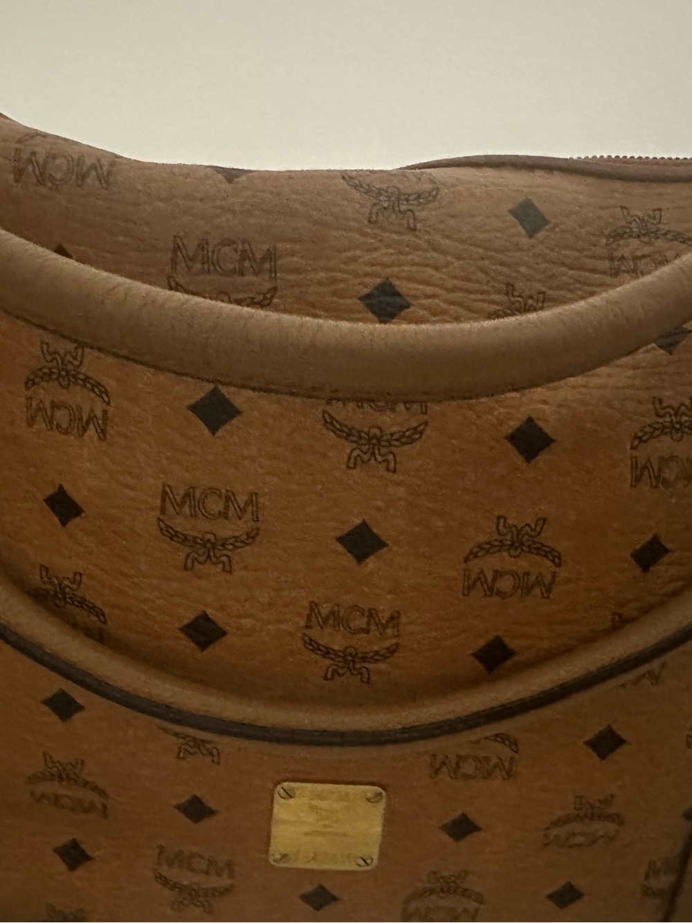 MCM Cognac Visetos Monogram Tote Bag Crossbody Shoulder - Picture 16 of 16